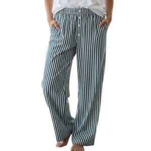 NWTS Stella Cruz Pants, Striped Cotton Blue and White Pants, size M cotton